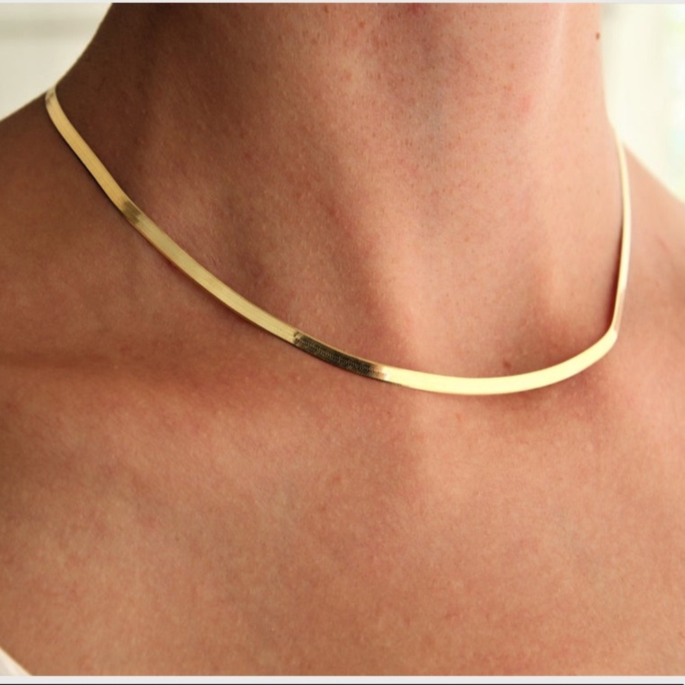 Gold Herringbone Snake Chain